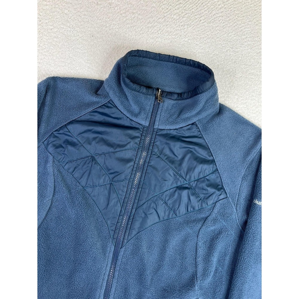 Columbia Jacket Womens Plus 1X Blue Fleece Interchange Full Zip Quilted Outdoor - Picture 4 of 11